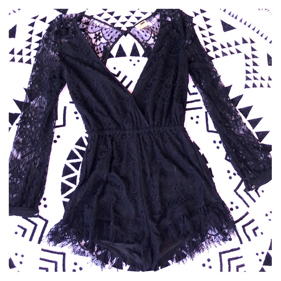 Rumor Boutique Other - LF Rumor boutique Black lace romper